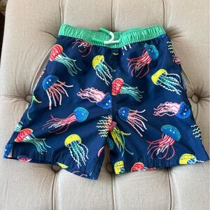Boden Green Elastic Waistband Swim Shorts Jellyfish